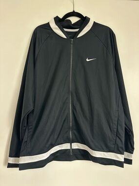 Nike Dri-FIT Men’s Black Full Zip Jacket Large Logo Athletic Track Jacket XL